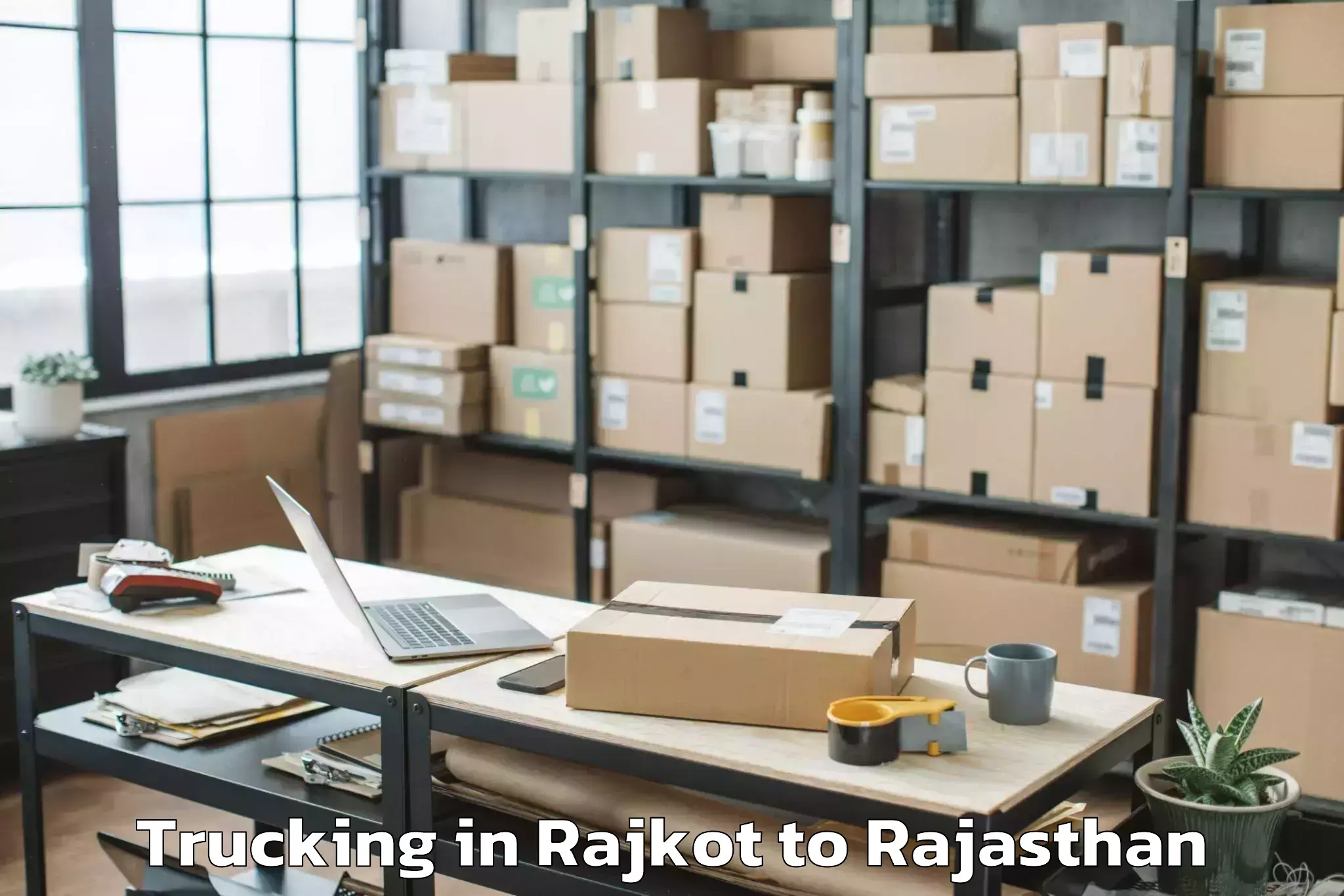 Easy Rajkot to Jagannath University Jaipur Trucking Booking